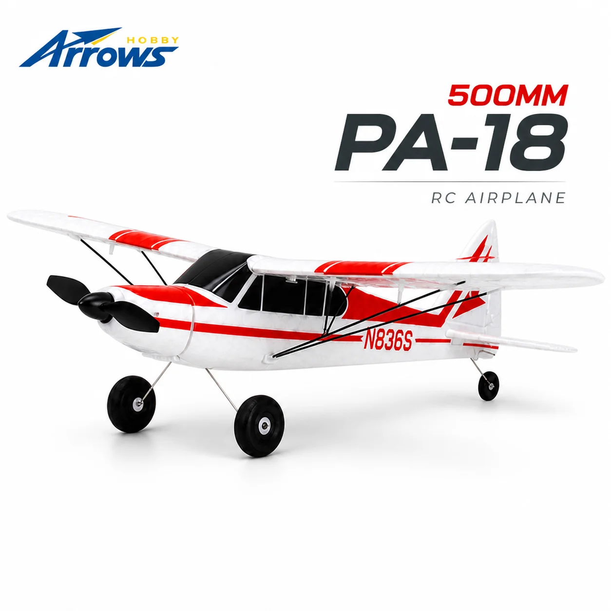 Blue Arrow 500mm PA-18 Entry Fixed Wing Model 6 Channel Electric Remote Control Small Aircraft Model RC Airplanes Toy
