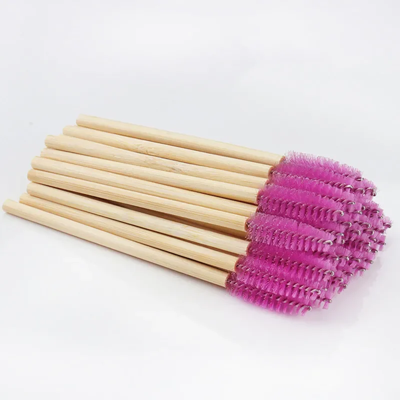 100pcs Disposable eco-friendly bamboo eyelash brushes mascara wand lash brush applicators