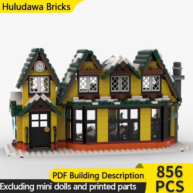 

City Street View Model MOC Building Bricks Winter Village School Modular Technology Children Holiday Gifts Assemble Toys Suit