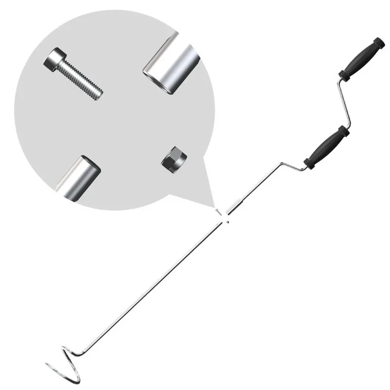 Split Solid Stainless Steel Compost Turning Stirring Crank Composting Tool Spiral Stirring Rod