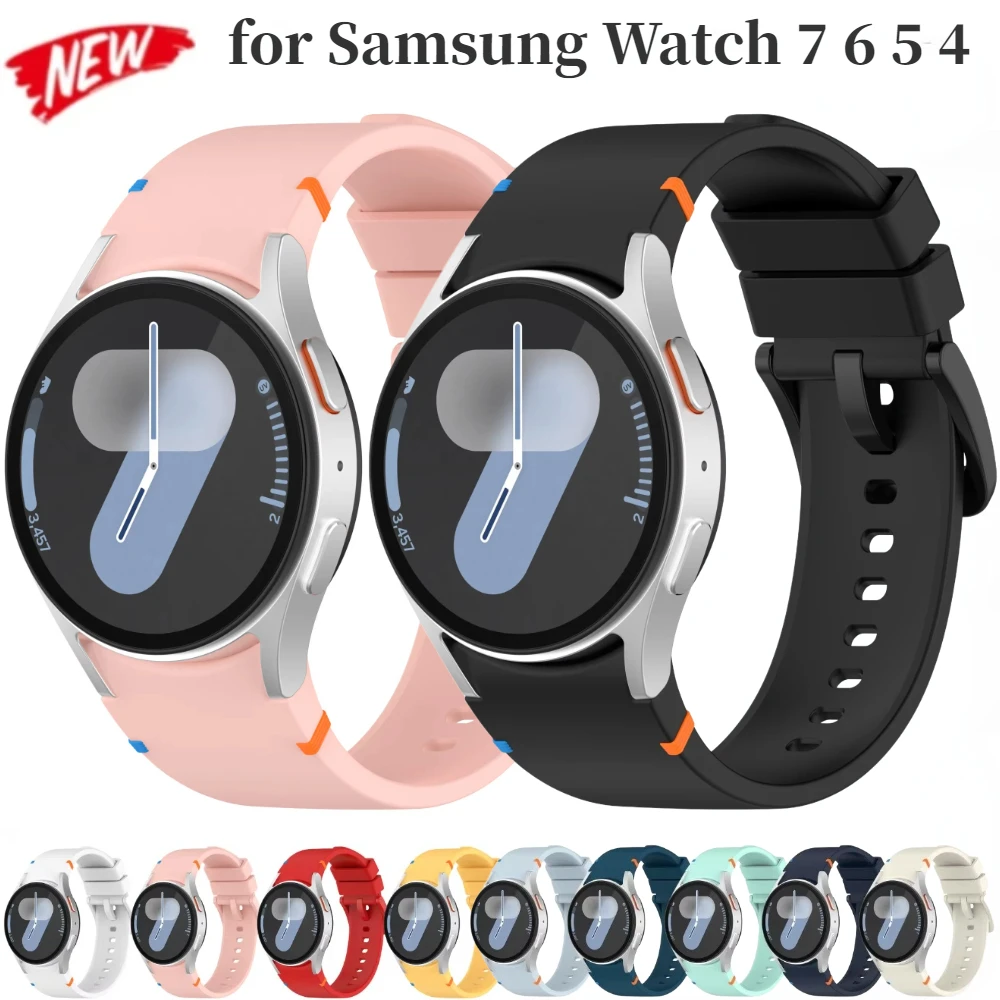 Silikonarmband für Samsung Galaxy Watch FE 7 6 5 4 44 mm 40 mm 5 Pro Offizielles Armband für Watch 6 4 Classic 47 mm 43 mm Band Correa