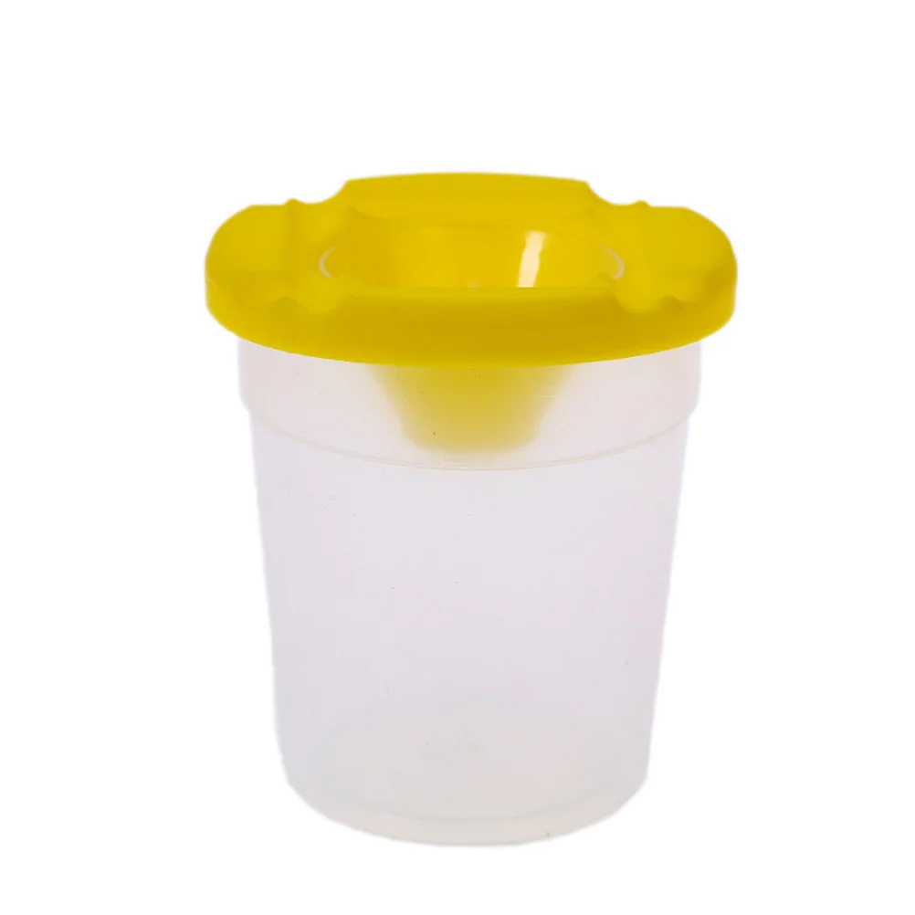 10Pcs Transparent Painting Cups with Colored Lids Leakproof Spill Proof Paint Containers for Drawing Accessories