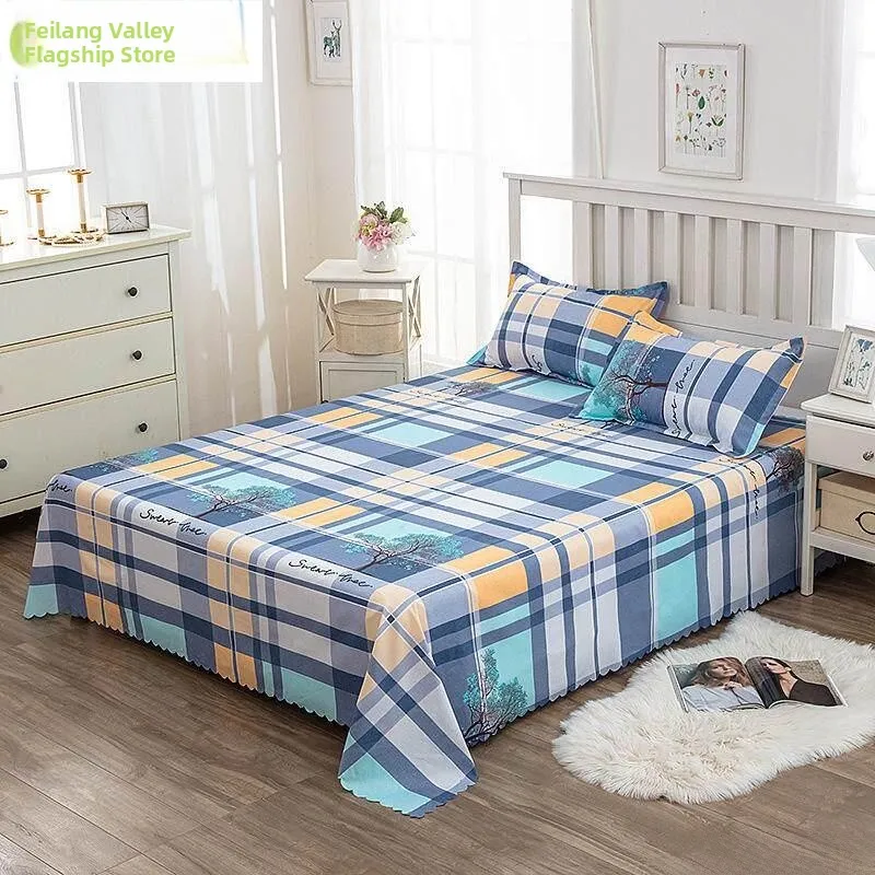 

Комплект постельного белья Queen Size: простыня, наволочка, матрас для общежития, односпальная кровать, для студентов колледжей, современный простой стиль, полиэстер