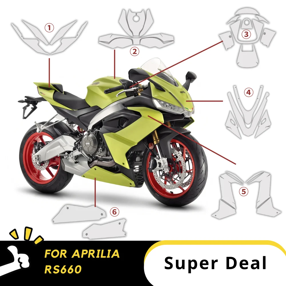 

For Aprilia RS660 PPF TPU Motorcycle Fairing Protection Anti-scratch Protective Clear Invisible PPF Fit Aprilia rs660