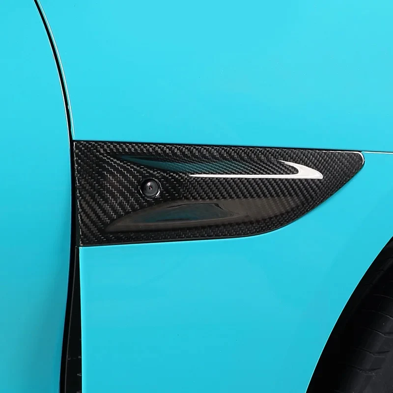 

For Xiaomi SU7 2024+ True carbon fiber Car side camera decorative cover Side leaf plate decoration car Exterior accessories 2Pcs