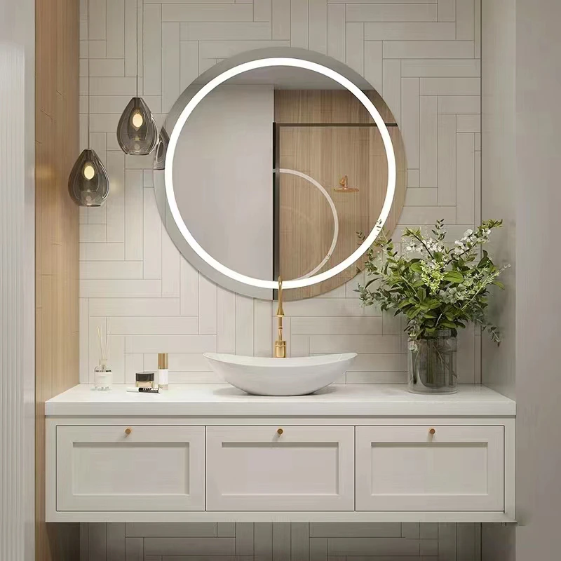 Modern simple smart rock slab bathroom cabinet combination bathroom solid wood washbasin washbasin basin washbasin