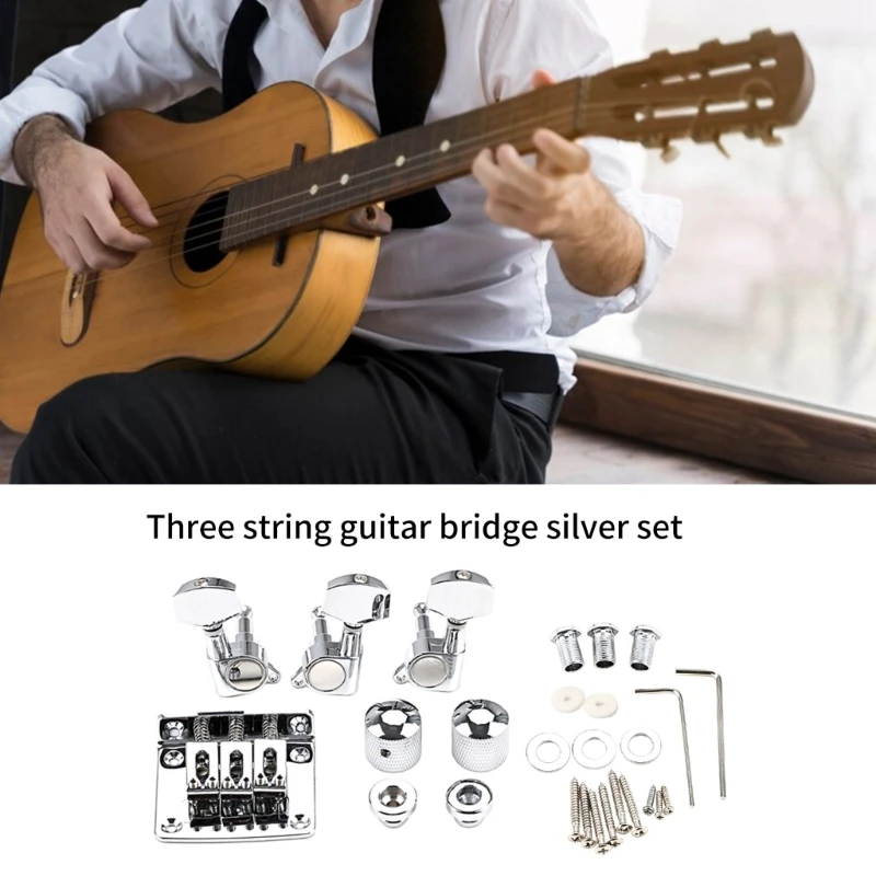 E8bf Metal 3 String Guitar Bridge замена моста включает в себя шейки для фиксирующих винтов