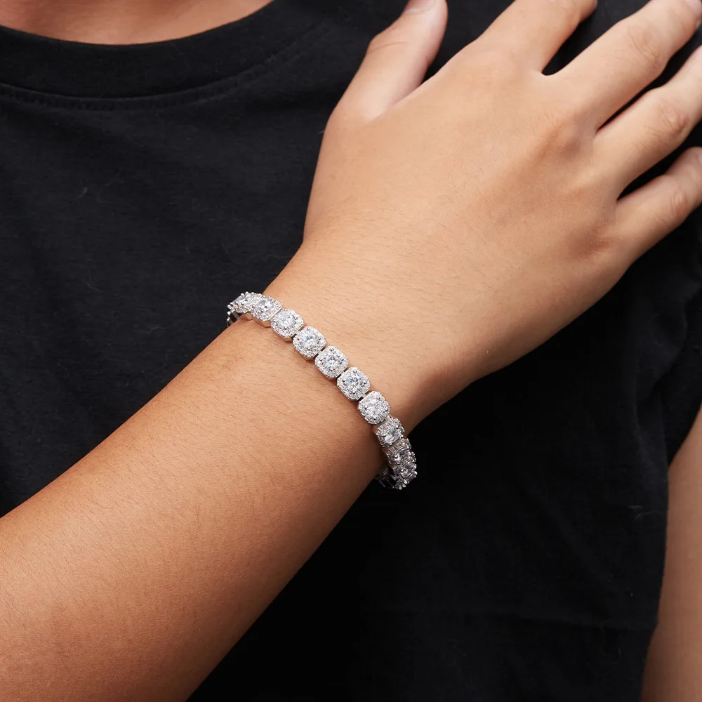 Luxury Full Moissanite Bracelets S925 Silver GRA Certified Lab Diamond Hand Chain for Women Men Wedding Fine Jewelry Gifts