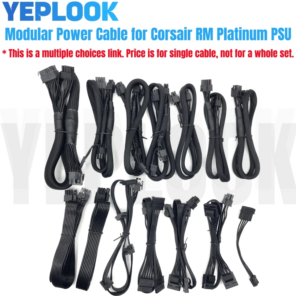 

Модульный кабель питания для Corsair Type4 RM850 RM750 RM650 Platinum, графический процессор PCIe 8Pin, процессор 4+4Pin, HDD SSD SATA, Molex 4Pin, ATX 24Pin