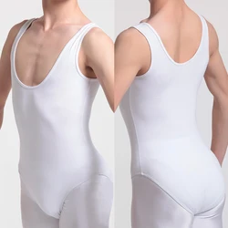 Men's Bodysuit Tight Sports Cotton Ballet Training Tights Sleeveless Vest Professional Dancewear Men Gymnastics Leotards