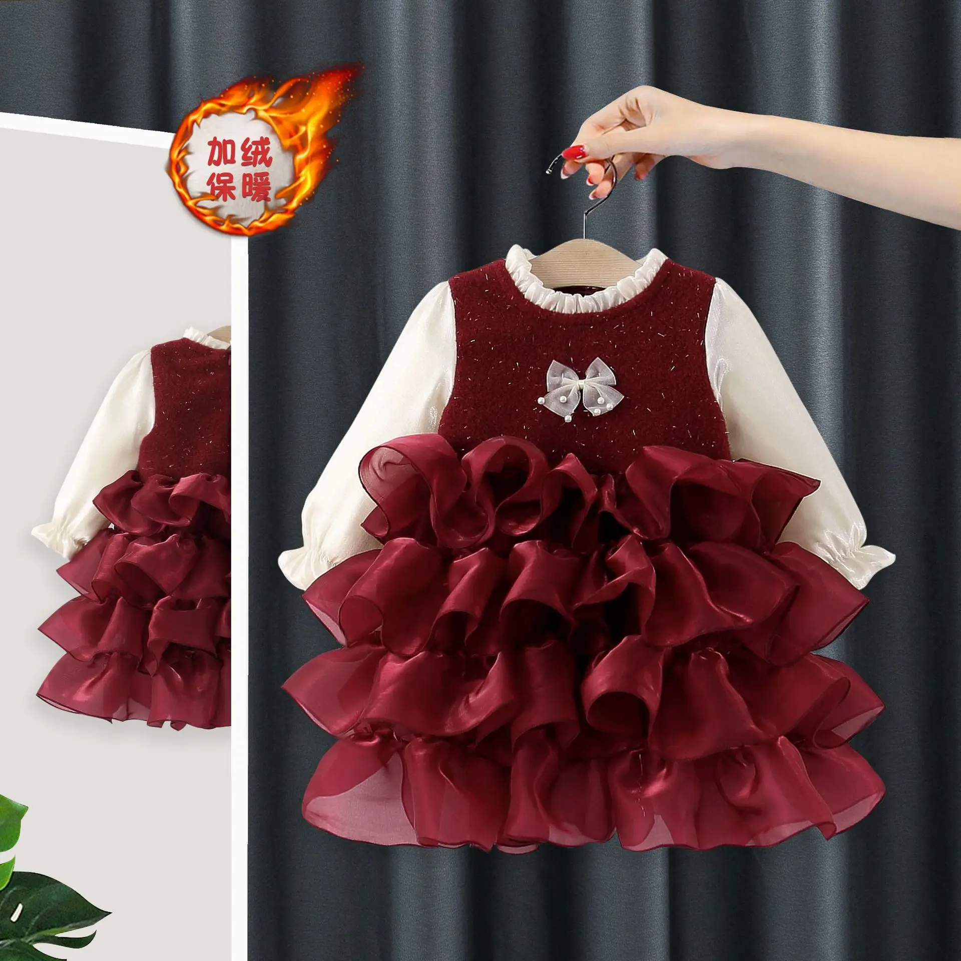 

Fall winter baby girls clothing 1st birthday Christmas princess party tutu dresses dress for infant girls clothes cake dress