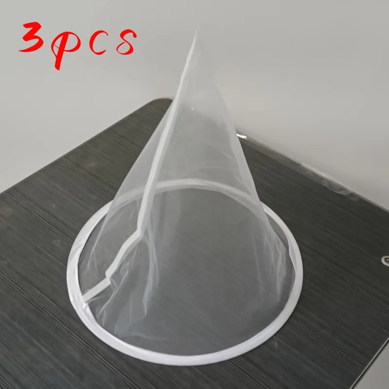 3 Pack Reusable Conical Honey Strainer Bag Ultra Fine Nylon Screen Professional Beekeeping Filter Tool