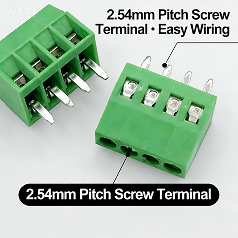 10 sztuk KF128 Mini Terminal złącze płytki drukowanej dla przewodów 2.54mm skok 2/3/4/5/6/7/9/10/12Pin śrubowy blok zacisków 26-18AWG kabel — zdjęcie 4