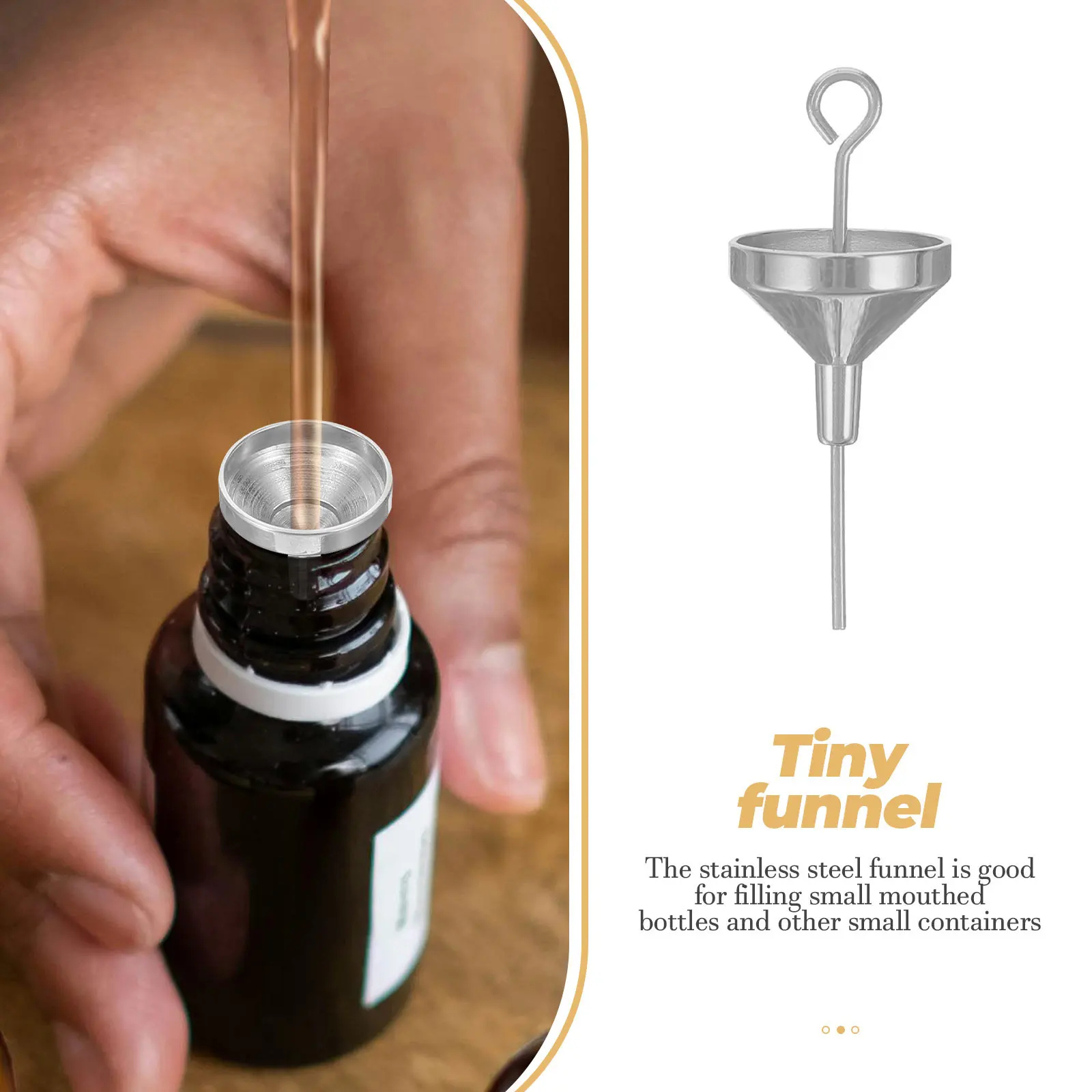 Small Stainless Steel Mini Funnel for Filling Small Bottles Liquid Transfer Funnel Perfume Essential Oils Refill Tool