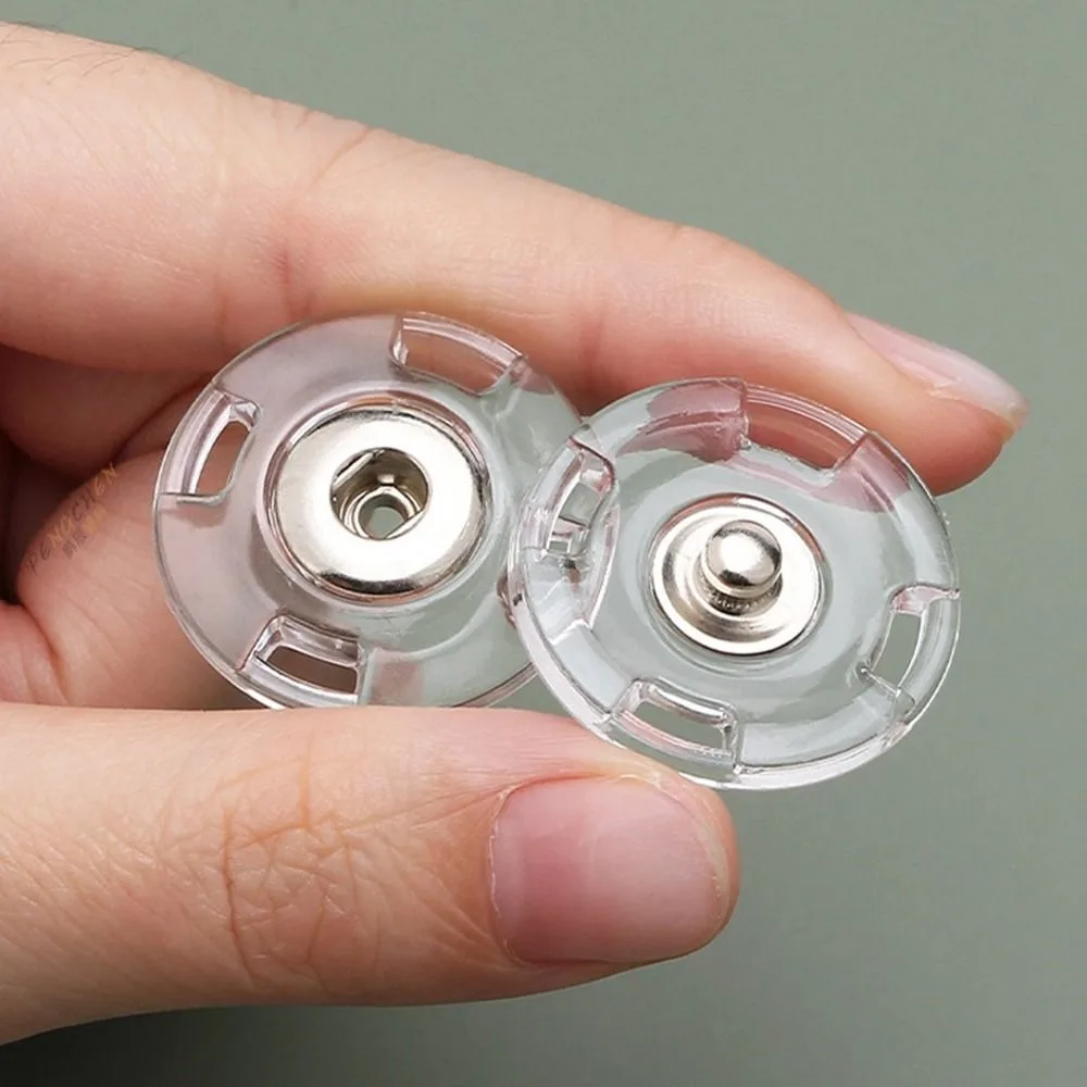 10Pcs Sewing Accessories Acrylic Fastener Round Transparent Press Stud DIY Invisible Snap Button
