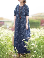 Vintage Floral Dress Woman 2025 ZANZEA Autumn Bohemian Long Dresses Casual Long Sleeve Maxi Vestidos Loose Robe Femme Oversize - Image 4