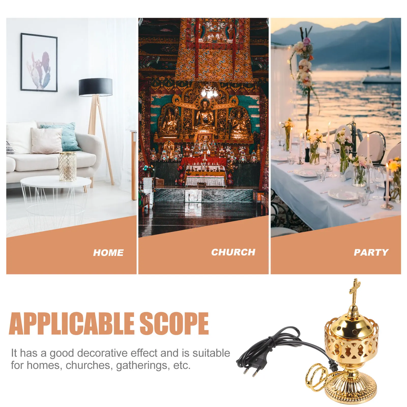 

Electric Incense Burner Iron Middle Eastern Style Tabletop Censer For Home Decor Desk Decor Centerpiece Powder Incense