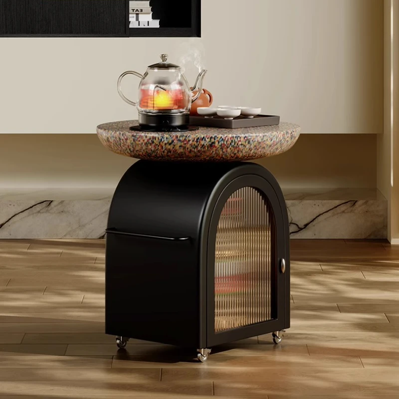 

Mobile tea table rainbow surface black home living room kettle integrated fully automatic