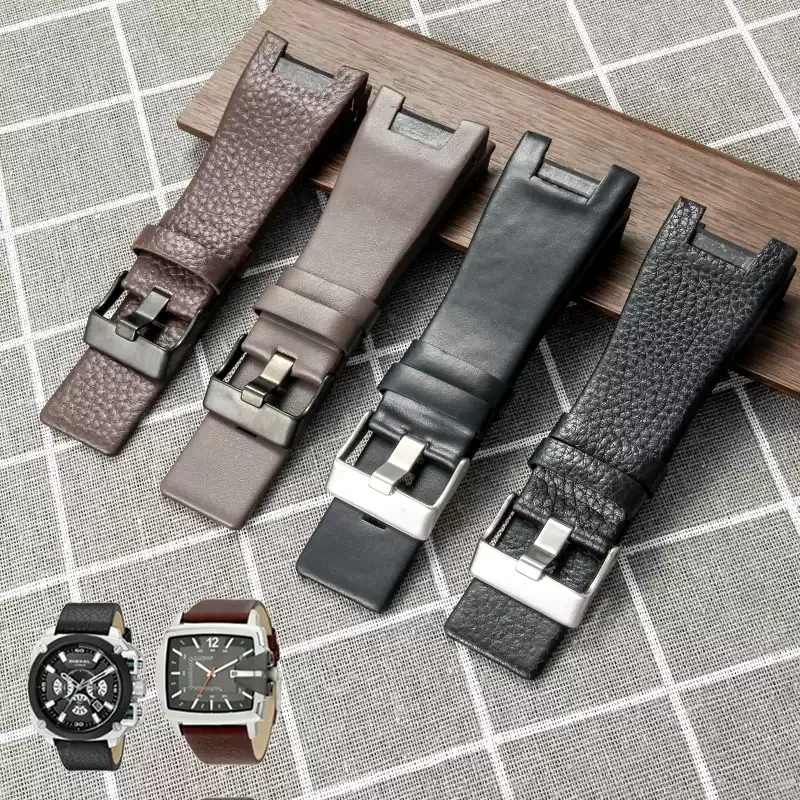 

Genuine Leather Watch Strap for Diesel DZ1216 DZ1273 DZ4246 DZ4247 DZ4287 Bracelet Mens Watchband Wristwatches Notch Band 32mm