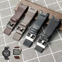 Correa de reloj de cuero genuino para diésel DZ1216 DZ1273 DZ4246 DZ4247 DZ4287 pulsera para hombre relojes de pulsera banda de muesca 32mm