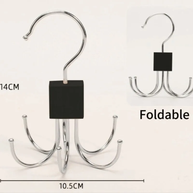360 ° الدورية حزام شماعات هوك أحزمة معدنية دائمة رف المنظم للأحزمة والأوشحة حمالات الصدر العلاقات المنزل النوم تخزين الشماعات #6