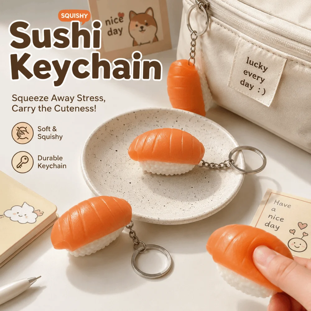 Cartoon Calming Keychain Keys Finger Button Pumpkin Ghost Anti-stress Pendant Bag Charms 3D Printed Foods Clicker Key Chain