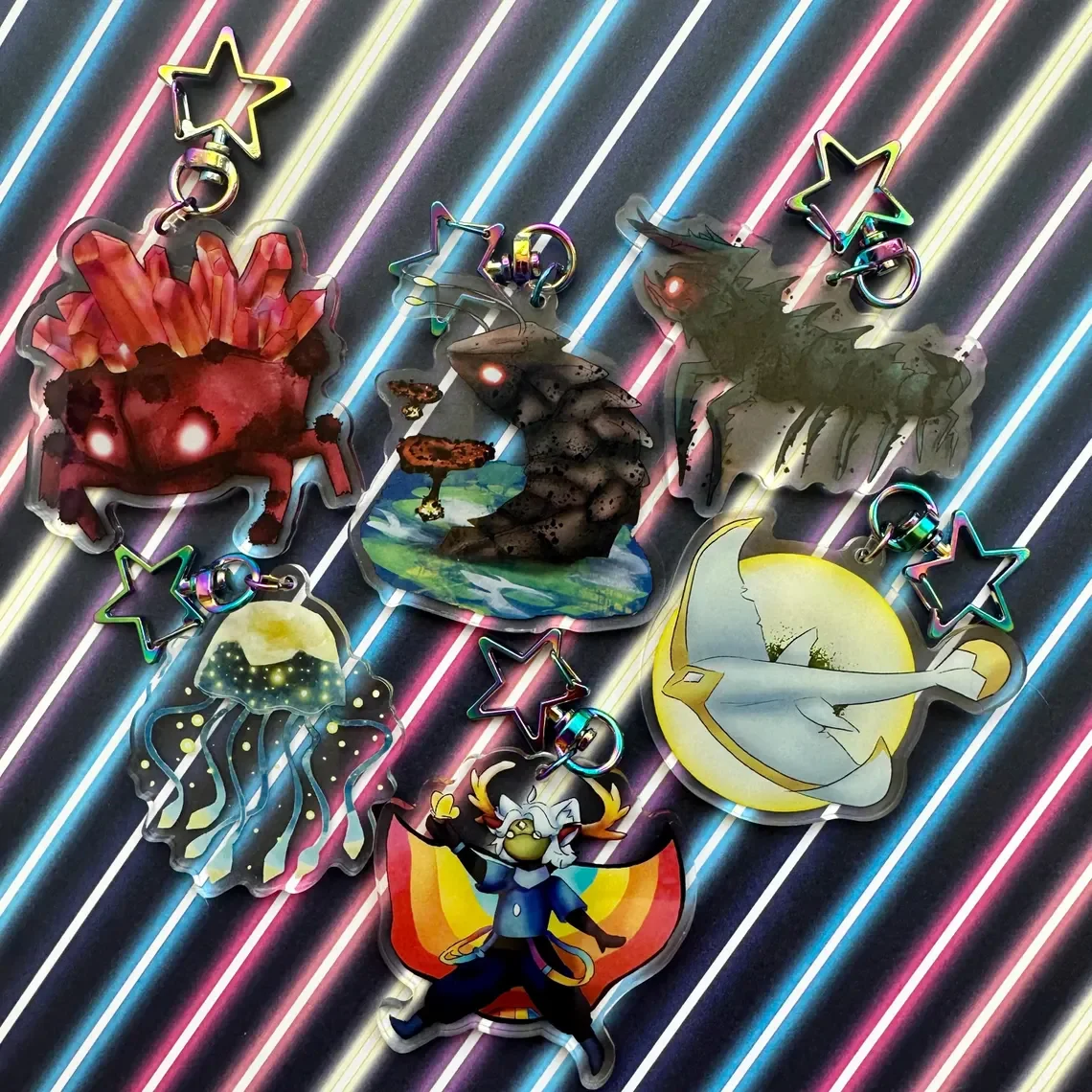 Light Encounter 2.5-inch Acrylic Pendant Keychain - Assorted Colors Available for Quick Delivery