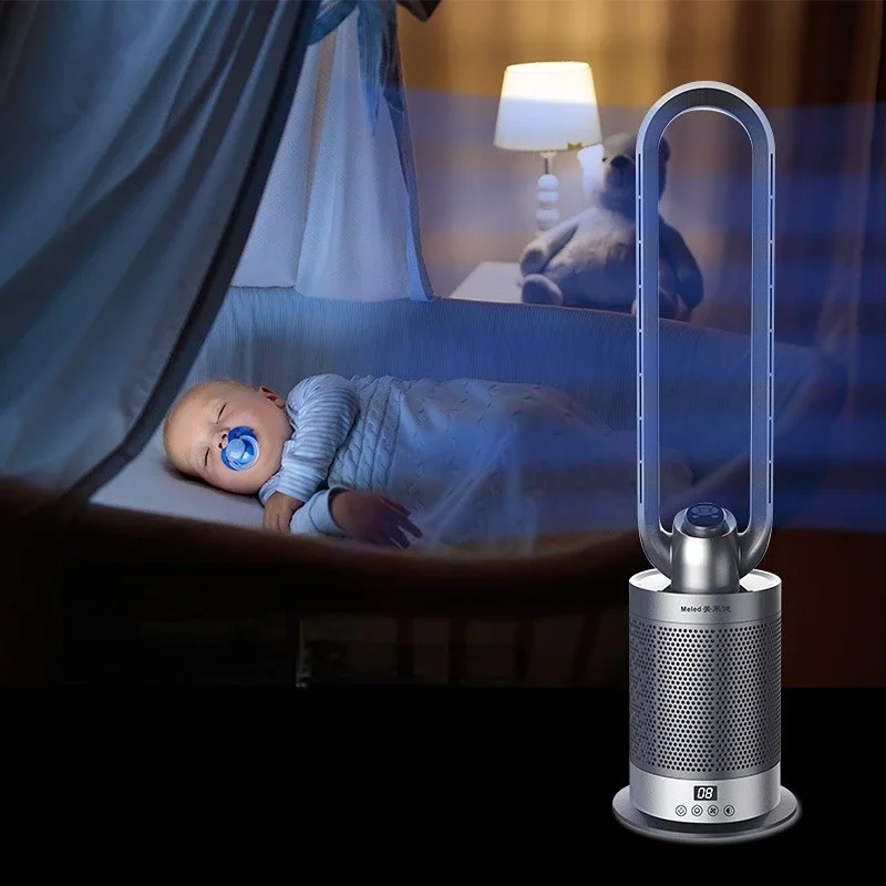 New Negative Ion Air Purification Energy-saving Fan Heater Vertical Cold and Warm Dual-purpose Floor Bladeless Fan Home Heaters