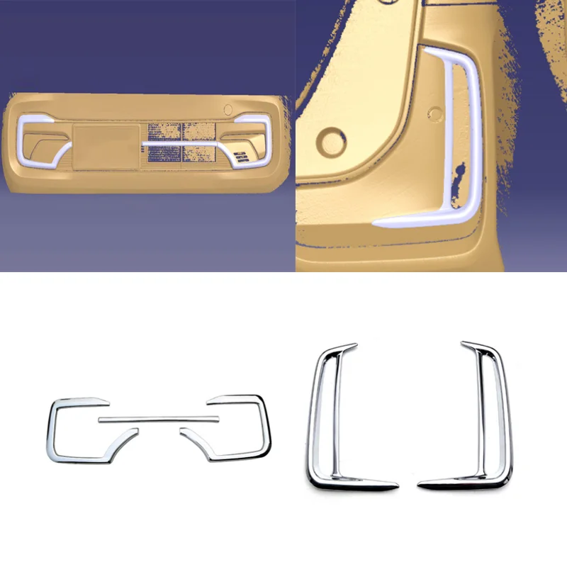 

For Honda N-BOX Custom JF5 JF6 2023 2024 ABS chrome front rear bumper foglight Foglamp Frame Sticker car Exterior Accessories