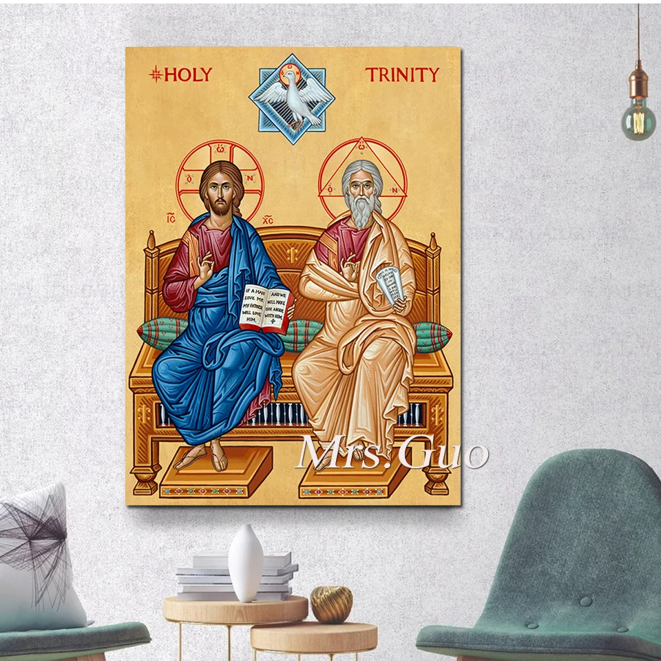 Diamond Painting Trinity icon Diamond Embroidery Holy Trinity Chart Orthodox Fathers Saints Icon Cross Stitch Sale Home Decor