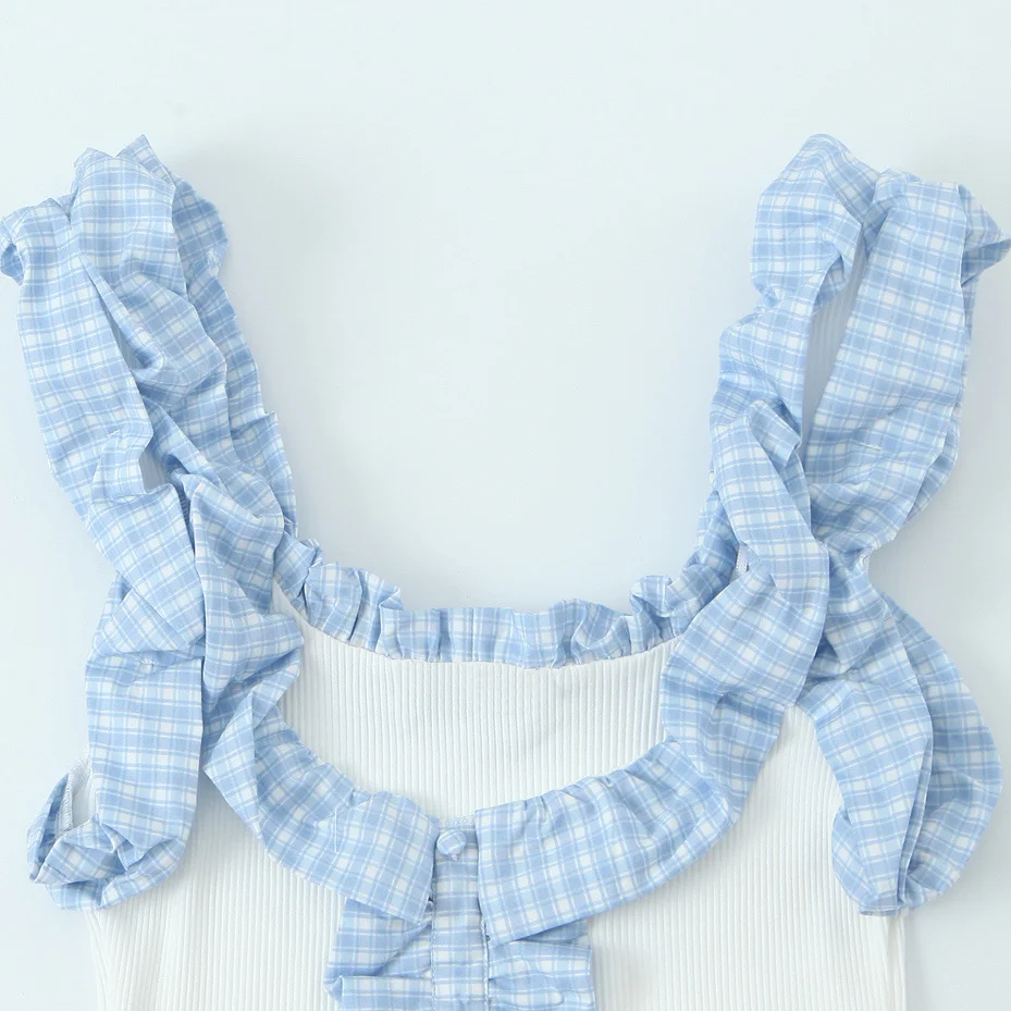 

Topenomi Simple Palid Camisole Vest Women 2025 Summer Sweet Sleeveless Slim Fit Ruffled Crop Tops Fashion Outerwear Y2k Tanks