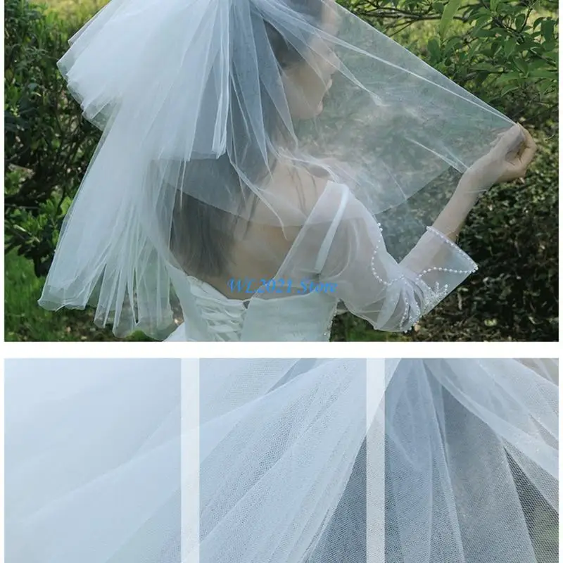 G5GC Cổ Điển Mạng Che Mặt Đám Cưới Vải Sheer Tóc Trang Trí Cho Cô Dâu Lễ Tạo Kiểu Tiệc Độc Thân