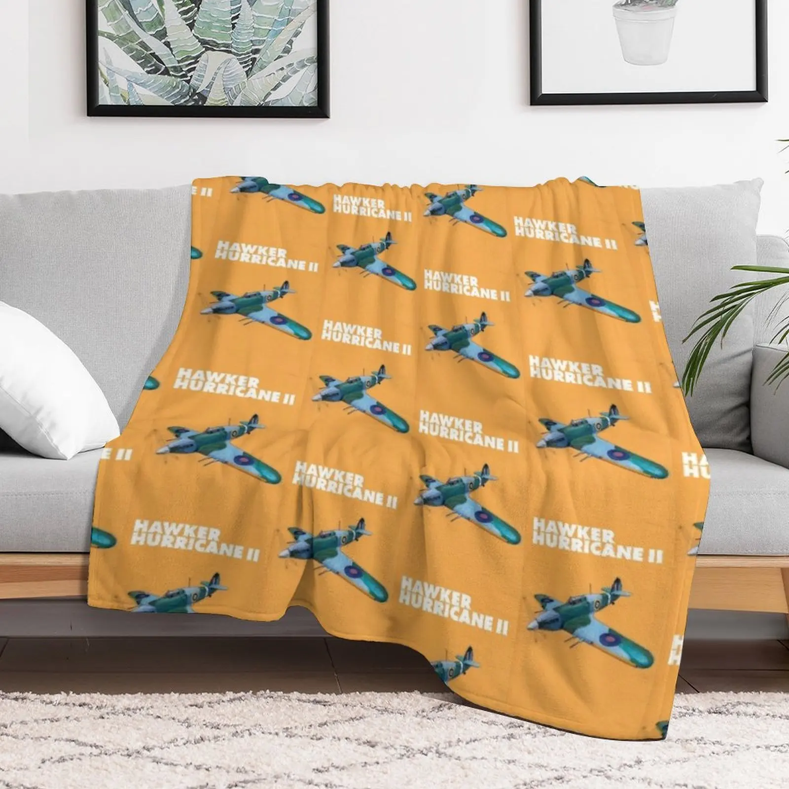 RAF Hawker Hurricane by Dennis Weber of ShreddyStudio Throw Blanket Baby warm for winter Blankets