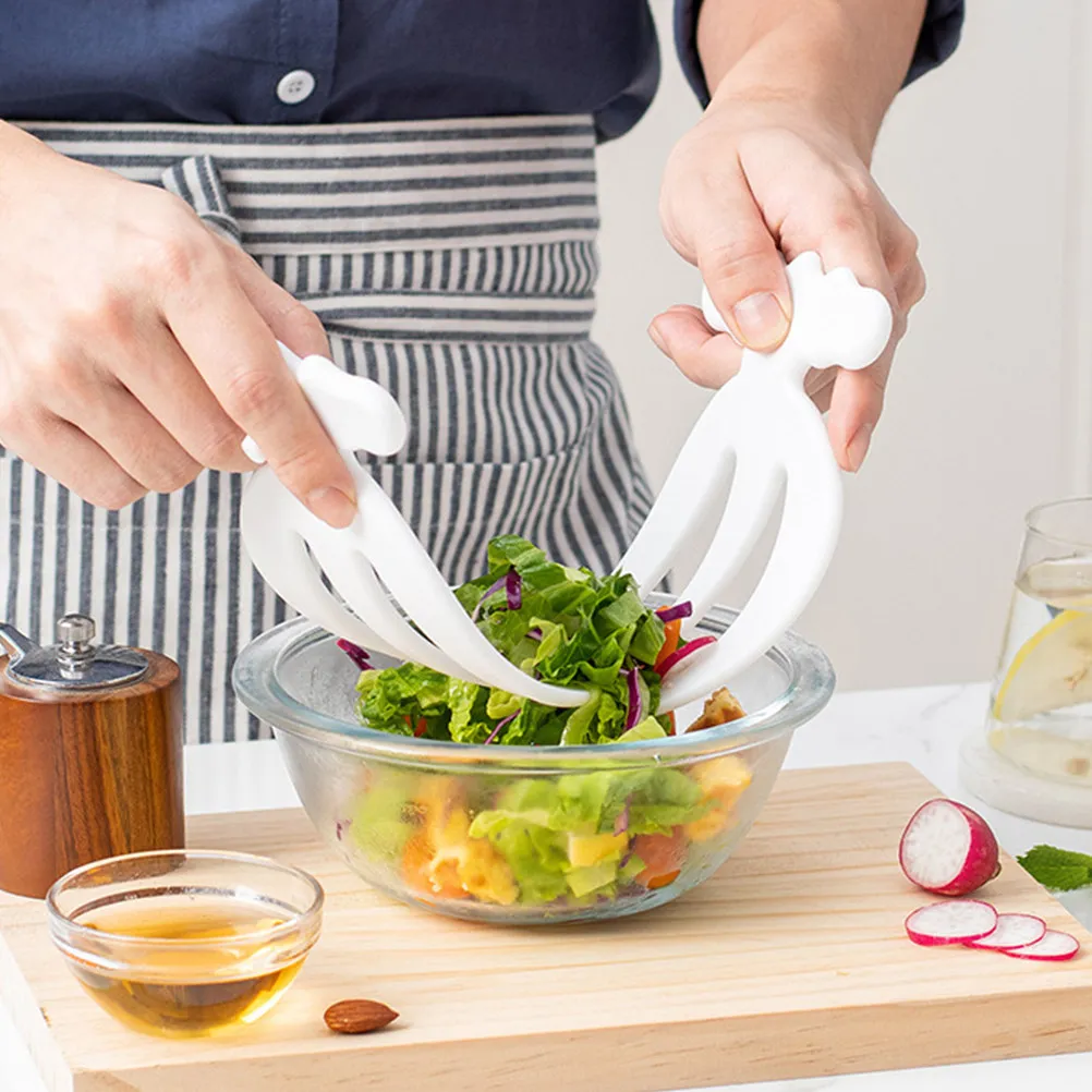 4Pcs Salad Claws Plastic Reusable Food Forks for Tossing Serving Vegetables Fruits Kitchen Tool Salad Hands Mixing Stirring Fork