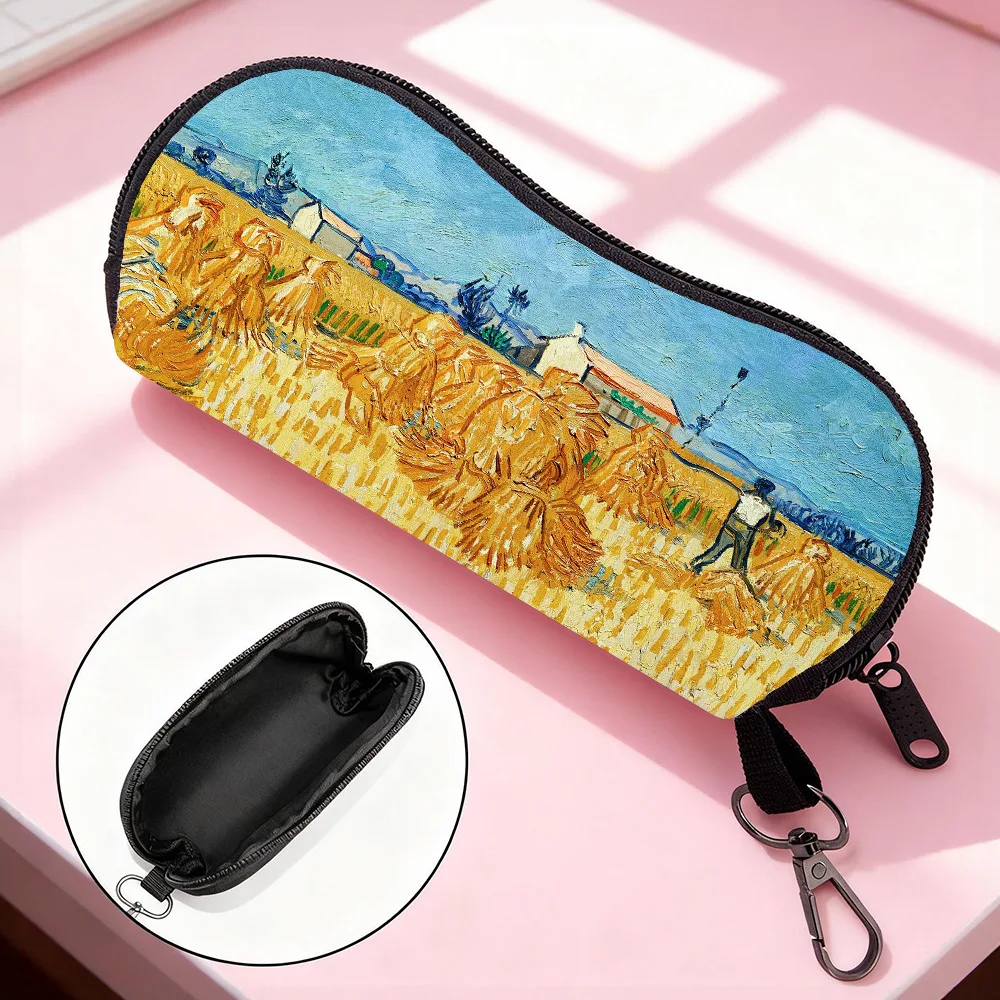 Van Gogh Eyeglass Pouch High-Definition Starry Night Glasses Case Portable Glasses Bag Vibrant Eyewear Glasses Case For Students