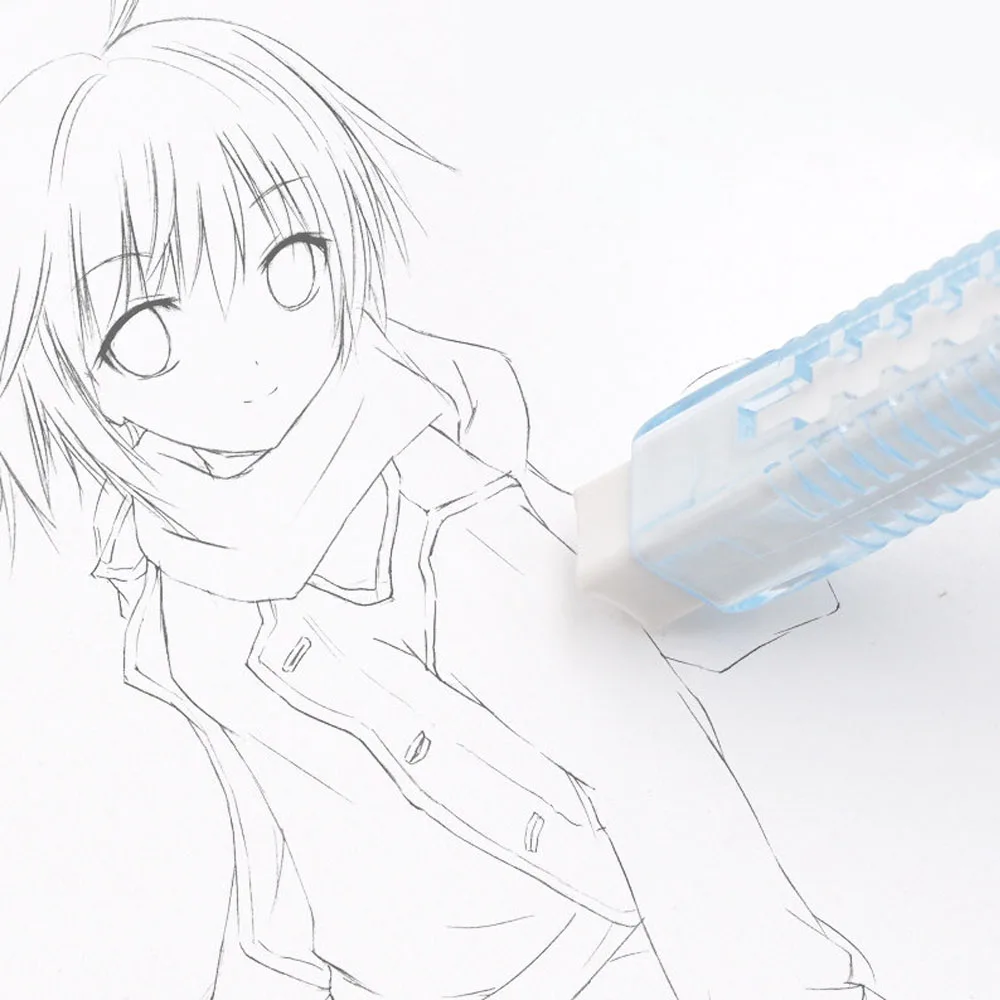 Pentel Push-pull Eraser Transparent Candy Colored Eraser ZE81 Replaceable Core Less Debris Student Eraser