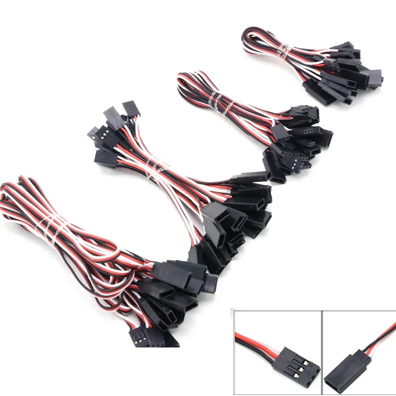 10pcs 30core 100mm/150mm/200mm/300mm/500mm/1000mm RC Servo Extension Cord Cable Wire Lead JR For Rc Helicopter Rc Drone