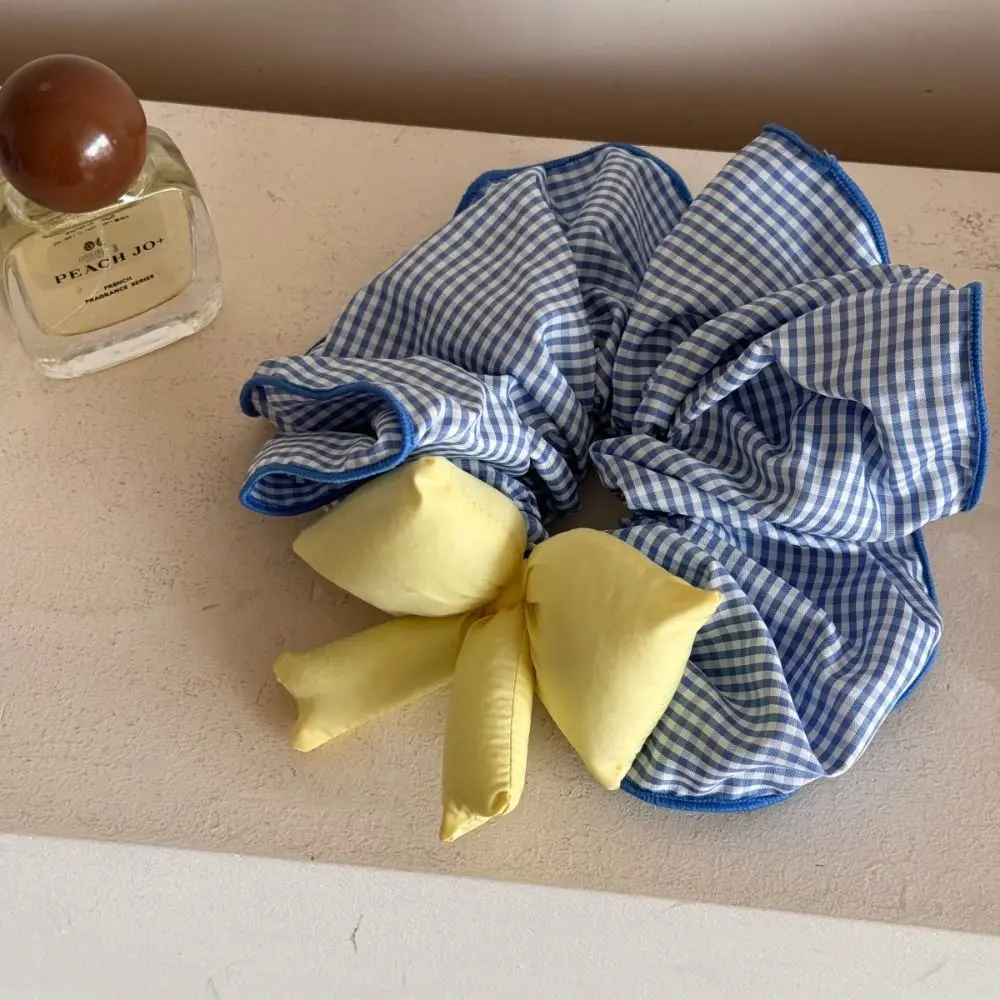 

Fashion Sweet Lattice Hair Scrunchies Cloth Korean Style Ruffle Hair Rope Hair Rope Bowknot Oversized Hair Tie Women