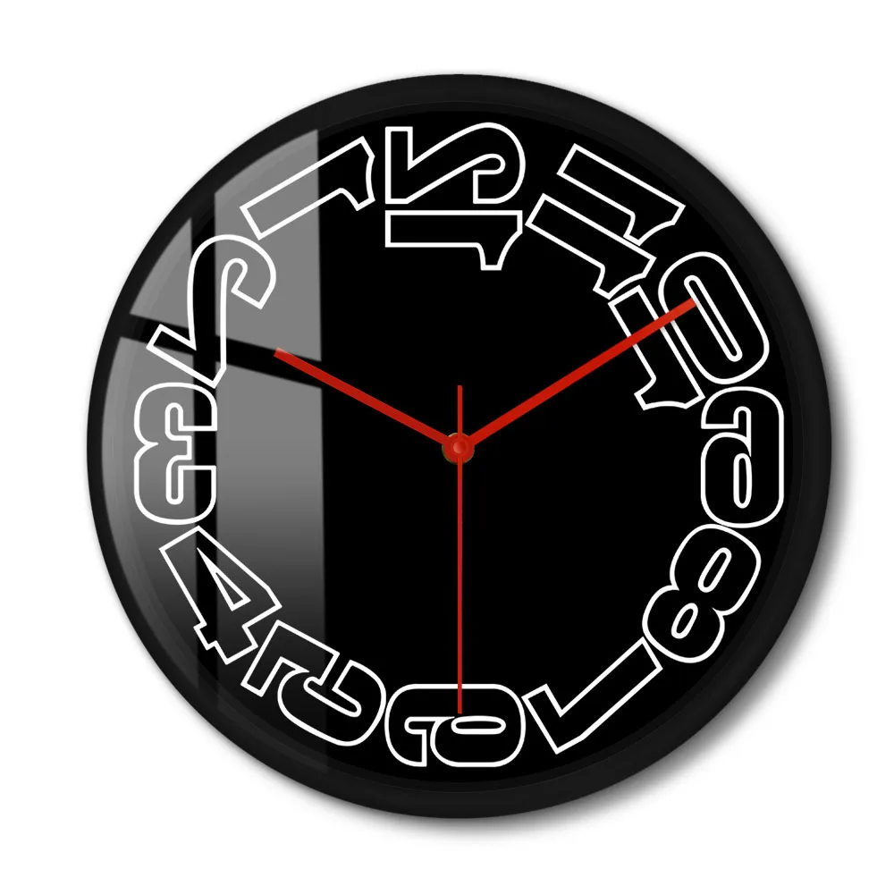 The Counter Clockwise Wall Clock Minimalist Design Home Decor Timepieces Black Reverse Backwards Clock Silent Sweep Wall Watch