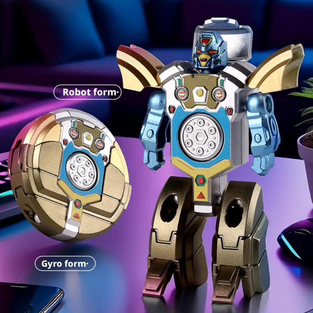 Juguetes giratorios de mano para aliviar el estrés, Robot de transformación, Fidget Spinner, juguetes sensoriales, bola giratoria, Robot de deformación, giroscopio para la yema del dedo