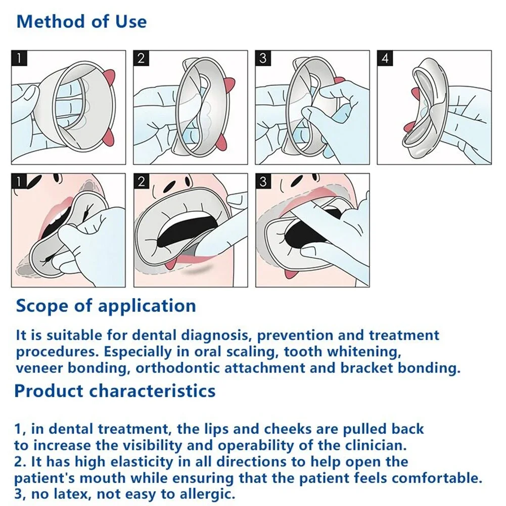 10Pcs Ivoclar 3D Cheek Retractor Latex-free Dental Mouth Props Children Adult Mouth Opener Single-use Individually Wrapped