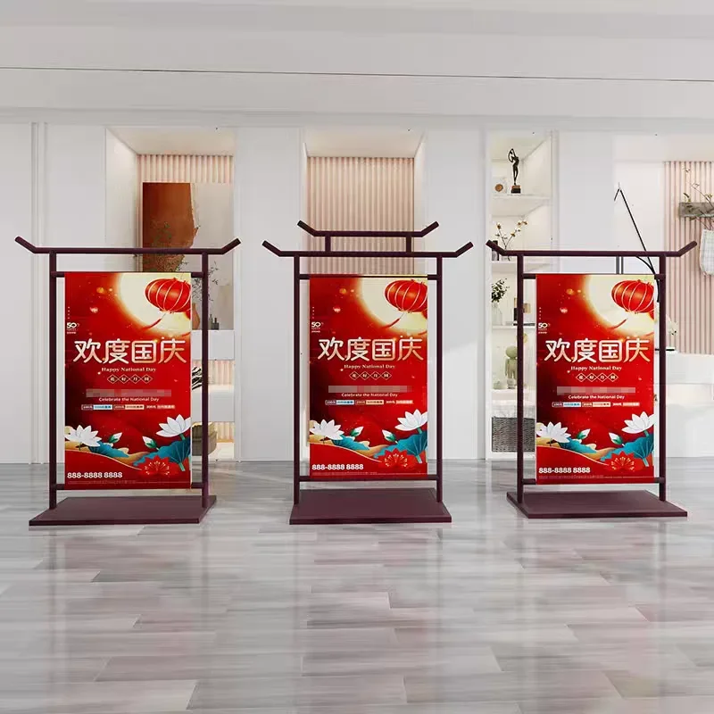 Bronze poster promotional stand wrought iron billboard antique display stand