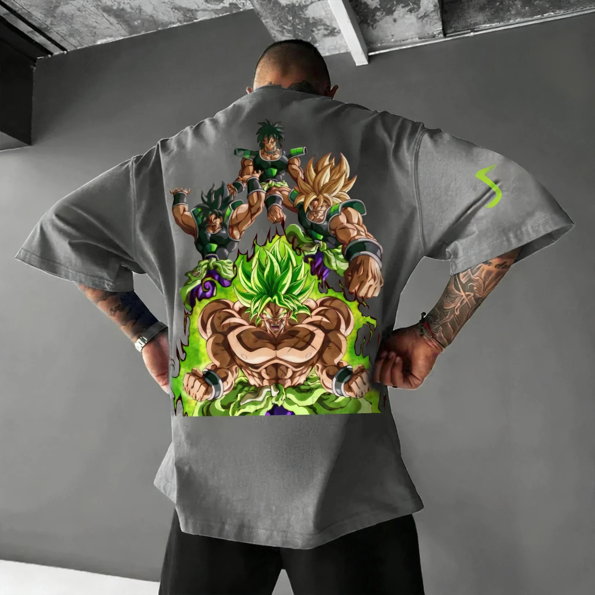 

Совместимая футболка Dragon Ball, новинка 2025, мужская осень/зима, новинка Broli с аниме-принтом, американский модный повседневный свободный топ для родителей и детей