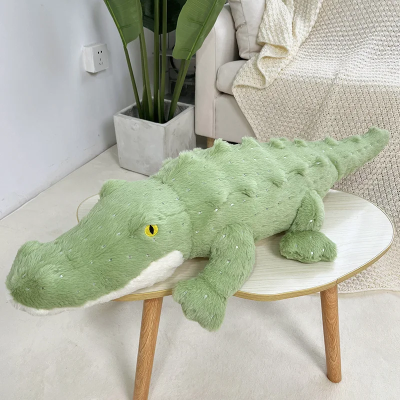 Fluffy Crocodile Plush Toy Soft Full Stuffed Animal Pillow Doll Jungle Green Giant Alligator Sofa Cushion Kids Birthday Gift