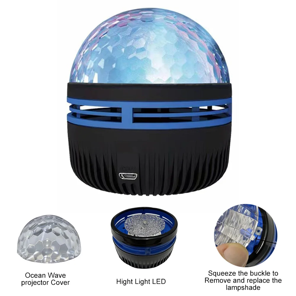 Projecteur LED Galaxy RVB avec télécommande, lumière de projection Stary Sky, lampe USB, escales de chambre, décoration de fête de Noël