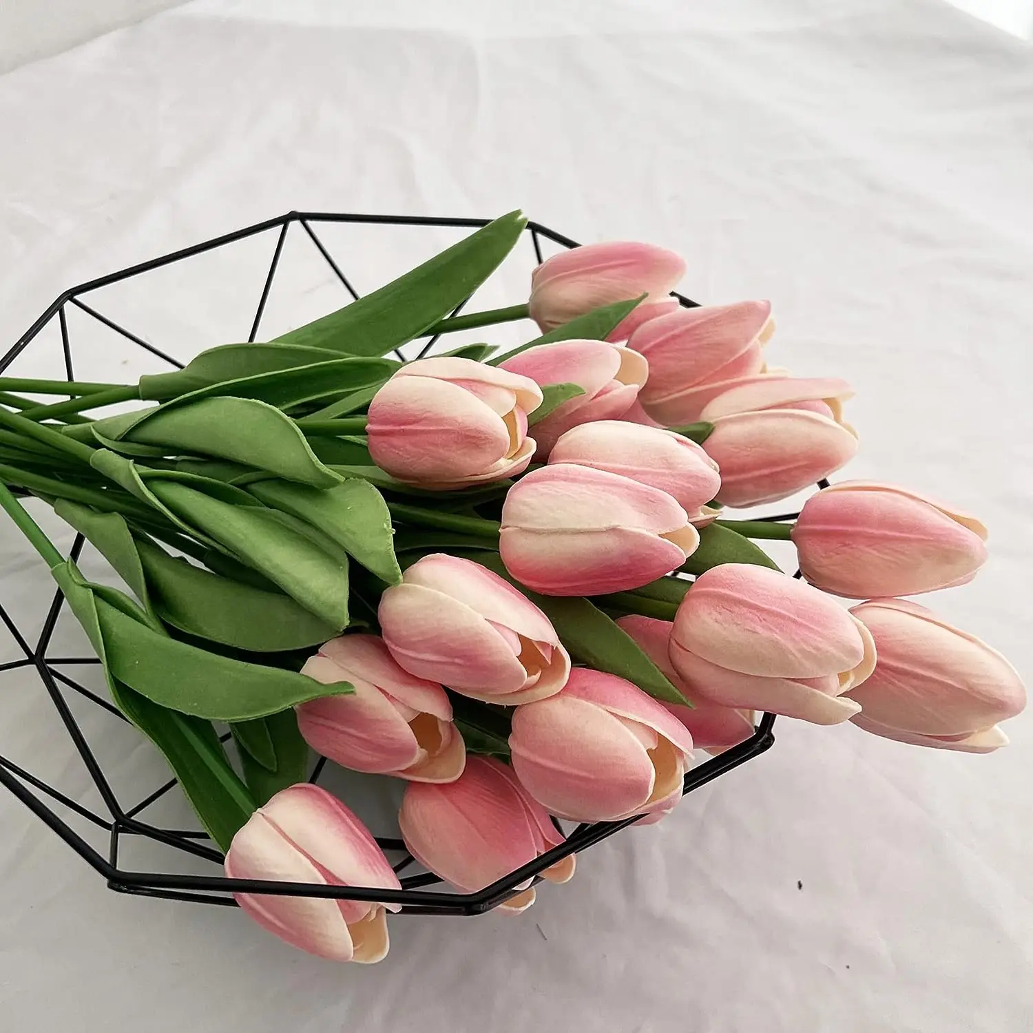 20pcs Artificial Tulips Flowers Fake Faux PU Tulip Bouquet Real Touch Flower Arrangement for Home Room Office Party Mothers Day