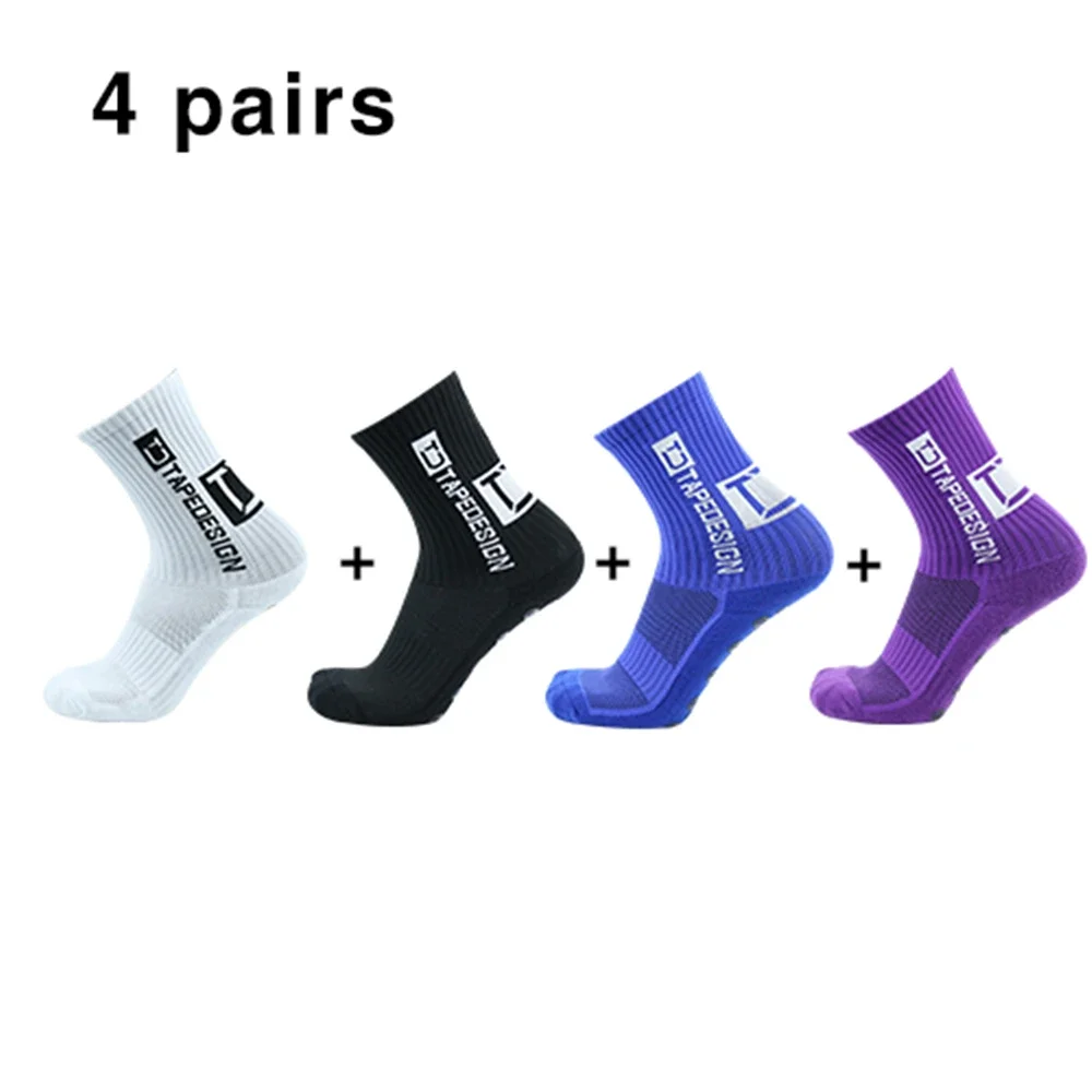 UGUPGRADE-Calcetines de fútbol antideslizantes para hombre, medias deportivas de media pantorrilla, para ciclismo, EU38-44, 4 pares por lote, 2022