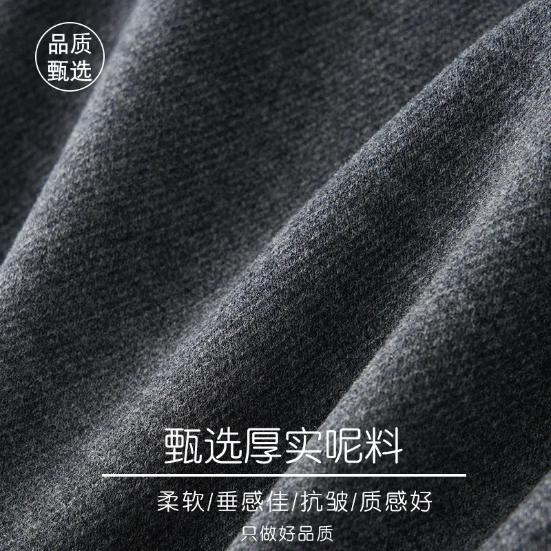 سروال صوف مشمش مستقيم الساق للنساء، وسراويل شتوية سميكة أنيقة، سروال كاجوال صوف ناعم ثنيات