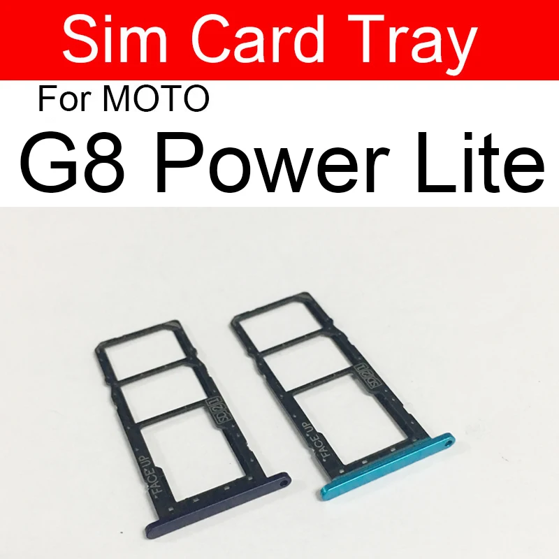 Soporte de la bandeja de la tarjeta Sim para Motorola Moto G8 Play Plus Power Sim Micro lector adaptadores de la ranura de la tarjeta enchufe de la