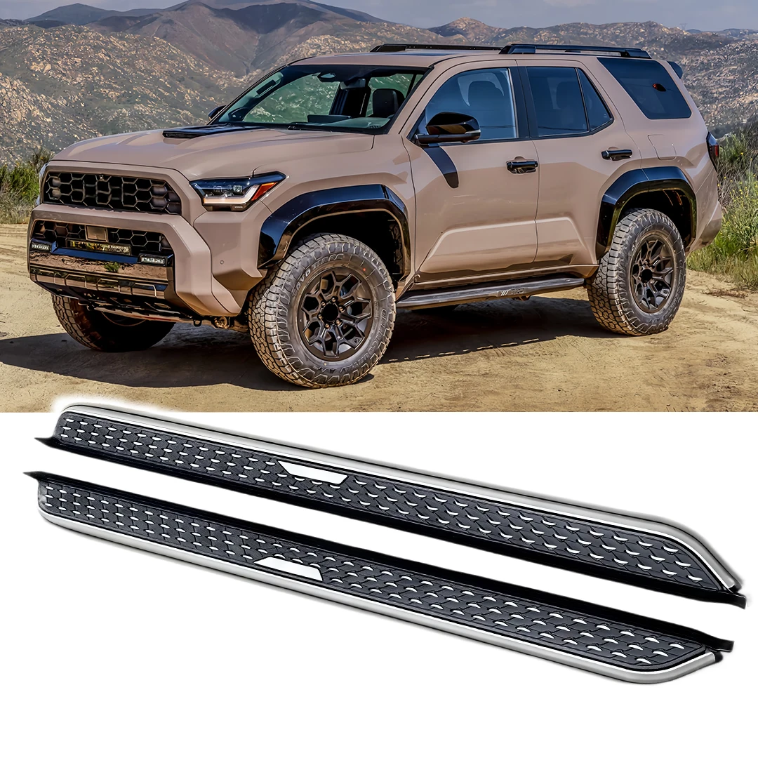 

2 шт. черные алюминиевые подножки с текстурированной противоскользящей поверхностью, подходят для Toyota 4Runner N500 2025 2026 Nerf Bars с фиксированной дверью